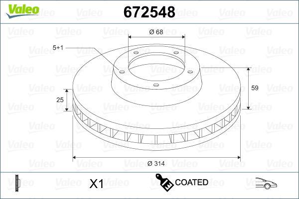 Valeo 672548 - Jarrulevy inparts.fi