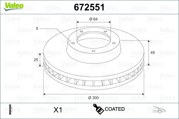 Valeo 672551 - Jarrulevy inparts.fi