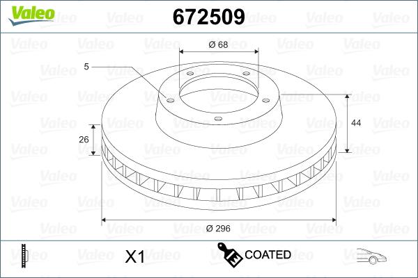 Valeo 672509 - Jarrulevy inparts.fi