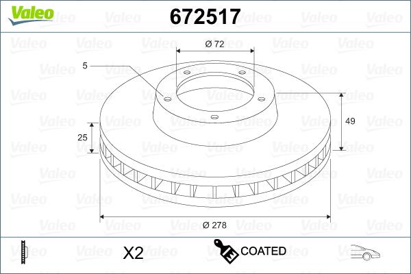 Valeo 672517 - Jarrulevy inparts.fi