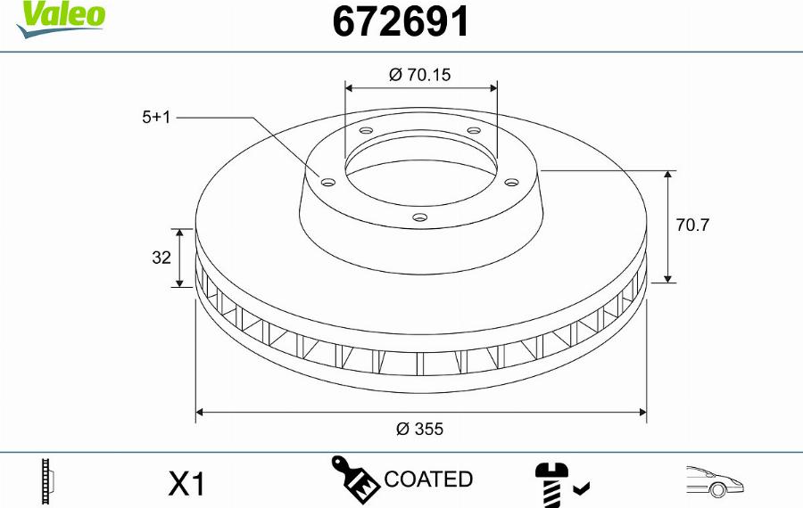 Valeo 672691 - Jarrulevy inparts.fi