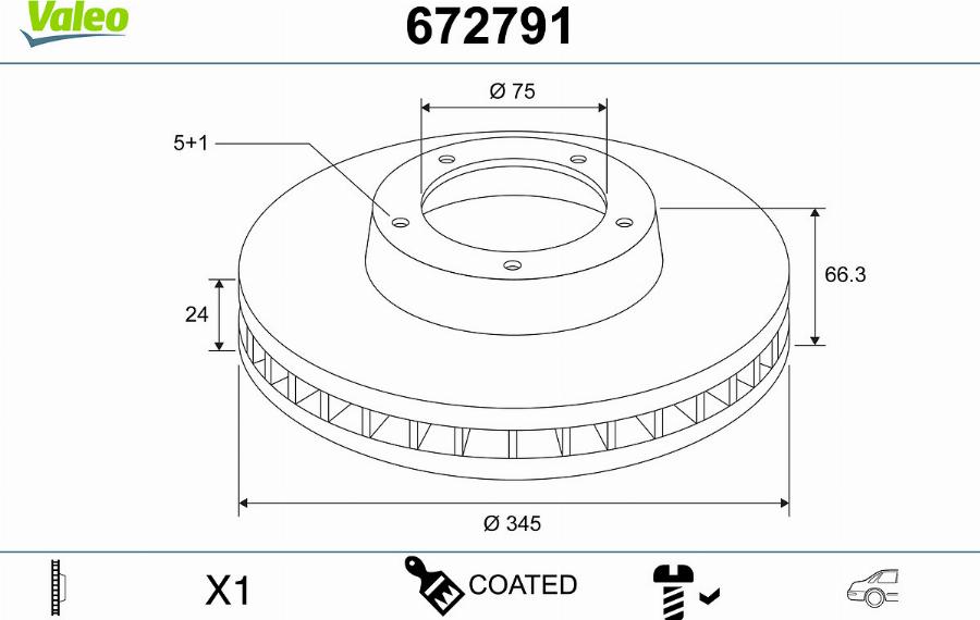 Valeo 672791 - Jarrulevy inparts.fi