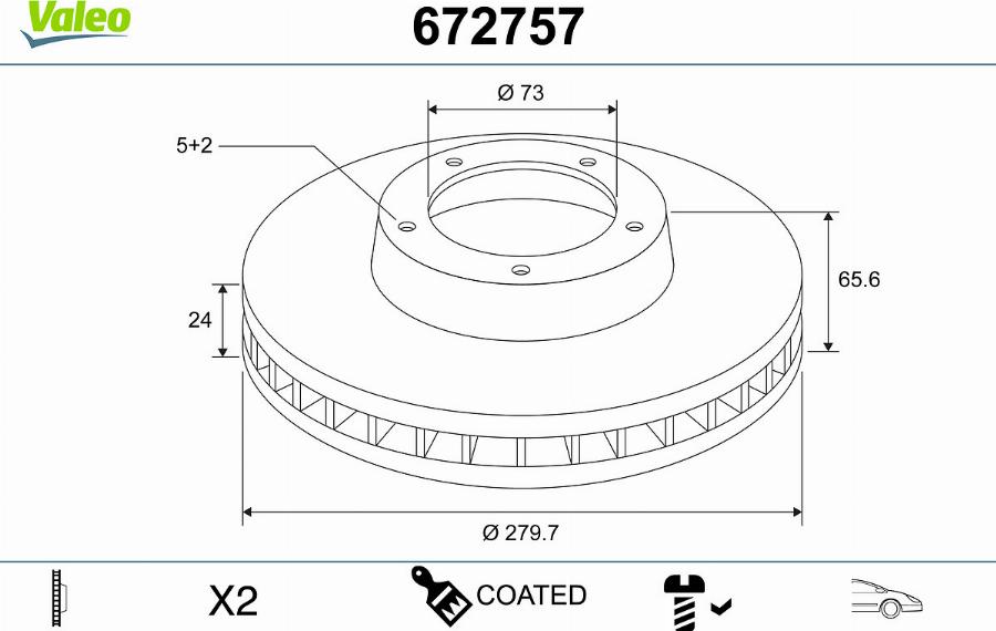 Valeo 672757 - Jarrulevy inparts.fi