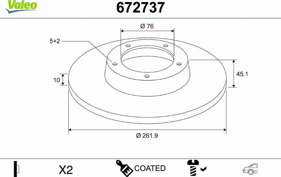 Valeo 672737 - Jarrulevy inparts.fi