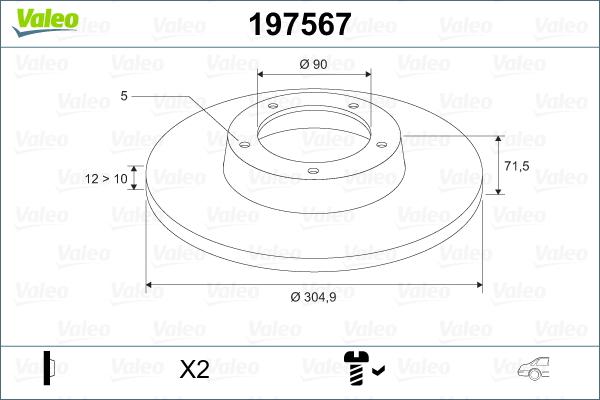 Valeo 197567 - Jarrulevy inparts.fi