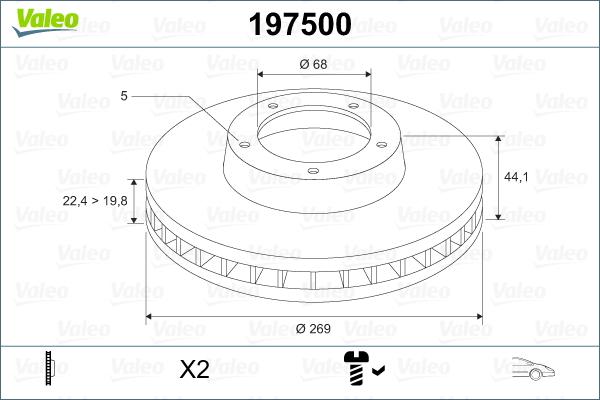 Valeo 197500 - Jarrulevy inparts.fi