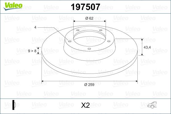 Valeo 197507 - Jarrulevy inparts.fi