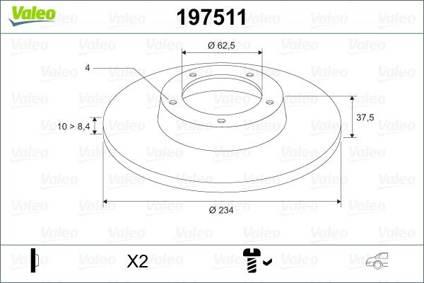 Valeo 197511 - Jarrulevy inparts.fi