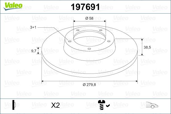 Valeo 197691 - Jarrulevy inparts.fi