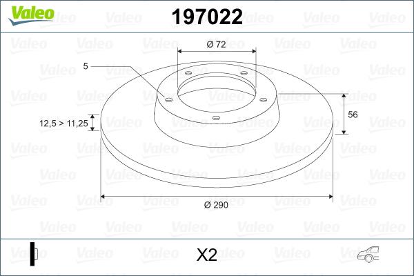 Valeo 197022 - Jarrulevy inparts.fi