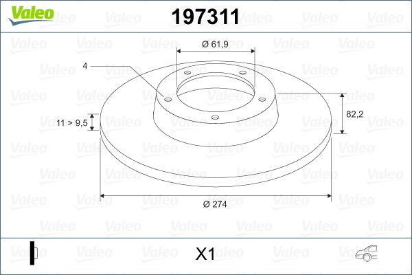 Valeo 197311 - Jarrulevy inparts.fi