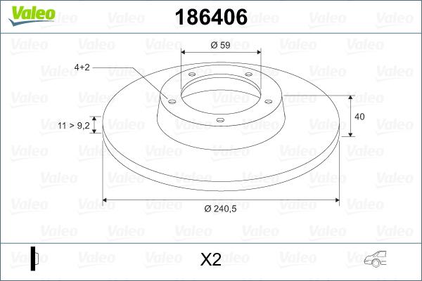 Valeo 186406 - Jarrulevy inparts.fi