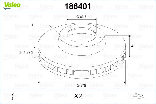 Valeo 186401 - Jarrulevy inparts.fi