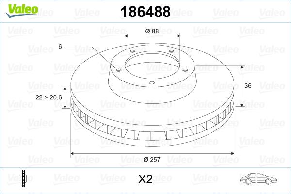 Valeo 186488 - Jarrulevy inparts.fi