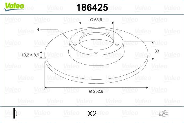 Valeo 186425 - Jarrulevy inparts.fi