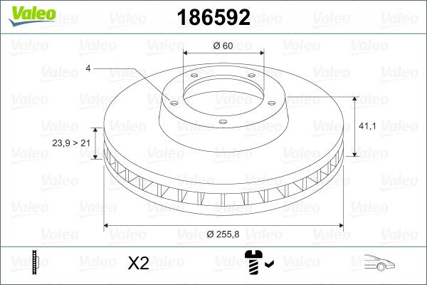 Valeo 186592 - Jarrulevy inparts.fi