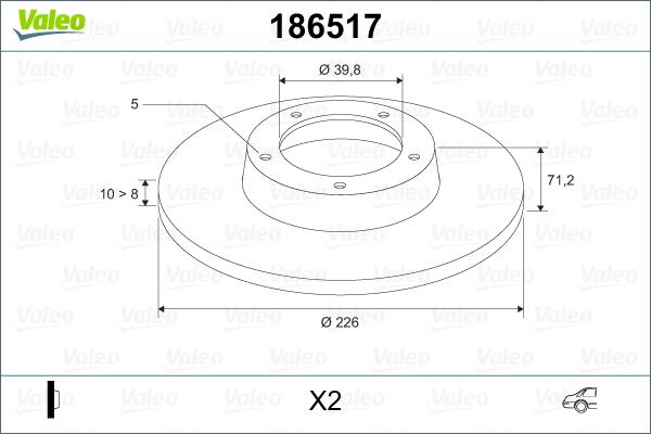 Valeo 186517 - Jarrulevy inparts.fi