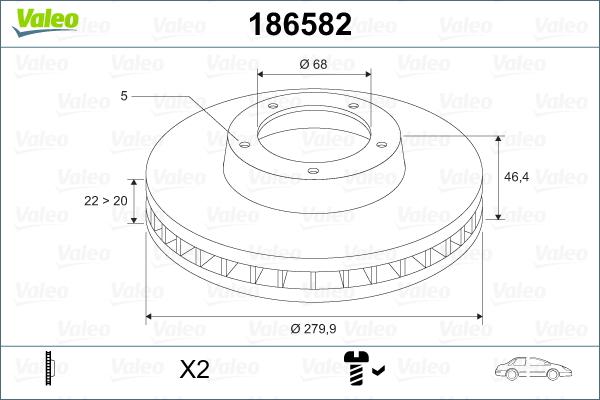 Valeo 186582 - Jarrulevy inparts.fi