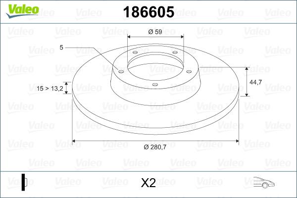 Valeo 186605 - Jarrulevy inparts.fi