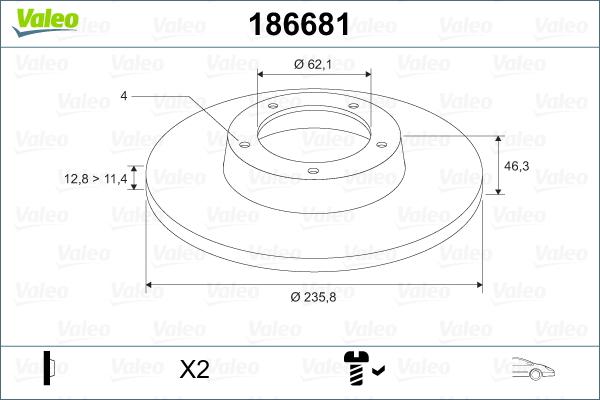 Valeo 186681 - Jarrulevy inparts.fi