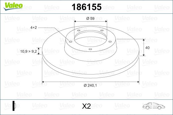 Valeo 186155 - Jarrulevy inparts.fi