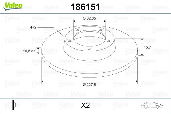 Valeo 186151 - Jarrulevy inparts.fi