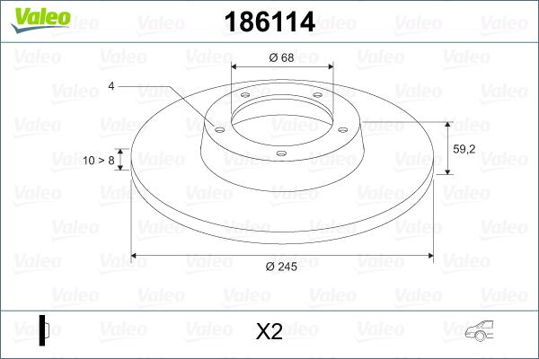 Valeo 186114 - Jarrulevy inparts.fi