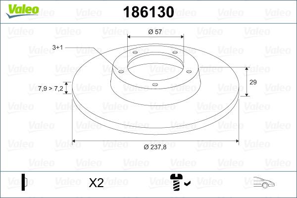 Valeo 186130 - Jarrulevy inparts.fi