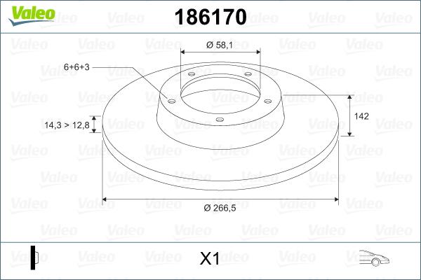 Valeo 186170 - Jarrulevy inparts.fi