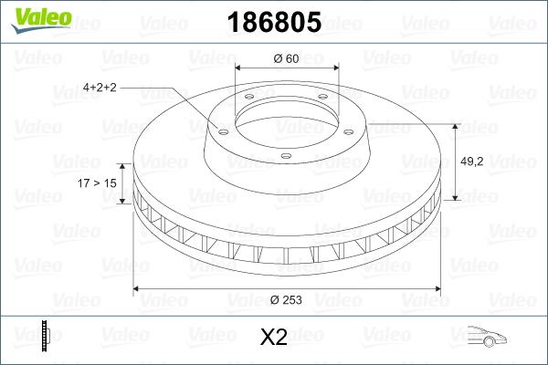 Valeo 186805 - Jarrulevy inparts.fi