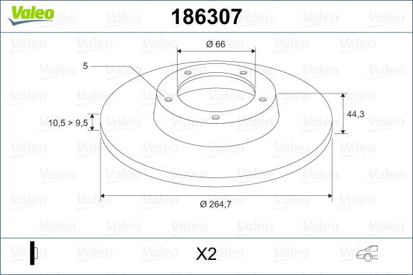 Valeo 186307 - Jarrulevy inparts.fi