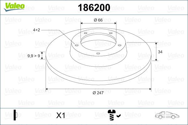 Valeo 186200 - Jarrulevy inparts.fi