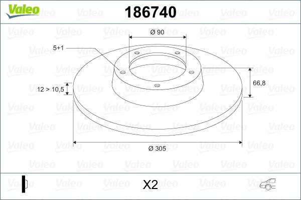 Valeo 186740 - Jarrulevy inparts.fi