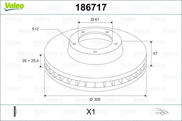 Valeo 186717 - Jarrulevy inparts.fi