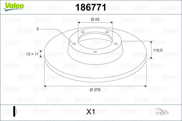 Valeo 186771 - Jarrulevy inparts.fi