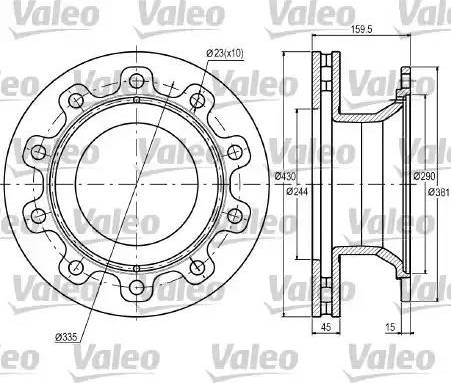 Valeo 187057 - Jarrulevy inparts.fi