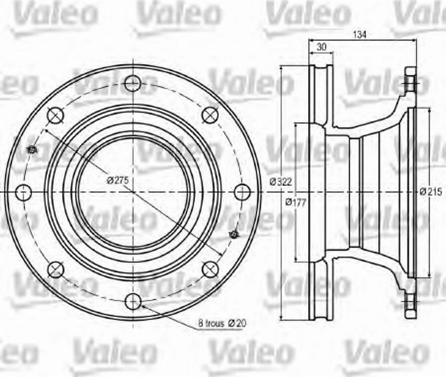 Valeo 187 004 - Jarrulevy inparts.fi