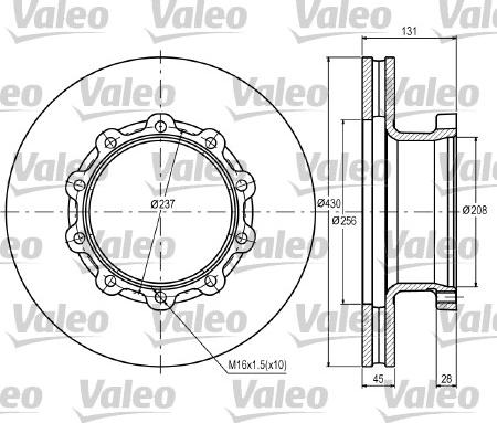 Valeo 187070 - Jarrulevy inparts.fi