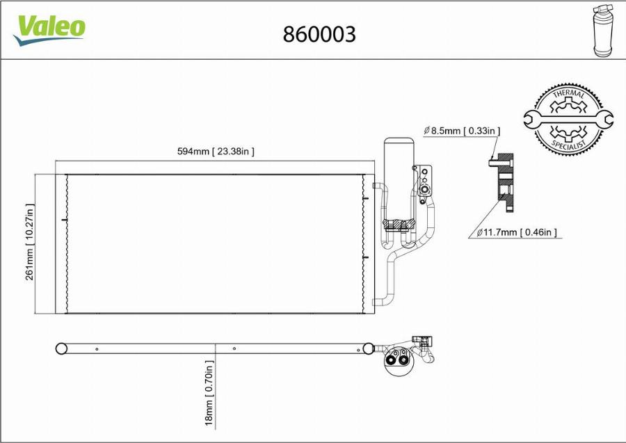 Valeo 860003 - Lauhdutin, ilmastointilaite inparts.fi