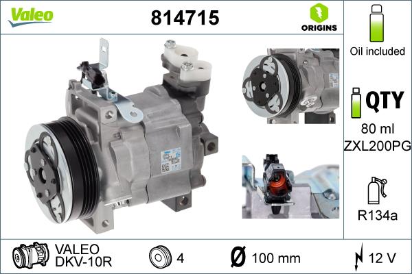 Valeo 814715 - Kompressori, ilmastointilaite inparts.fi