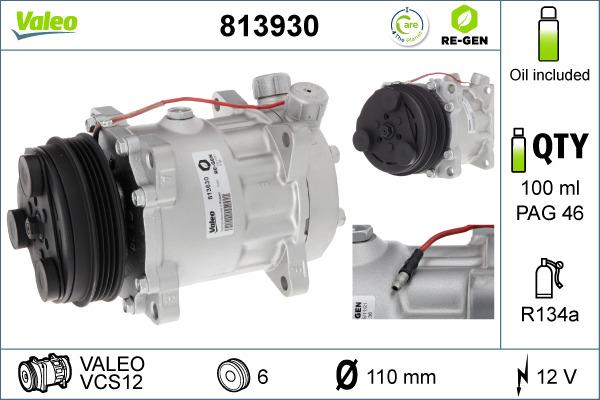 Valeo 813930 - Kompressori, ilmastointilaite inparts.fi