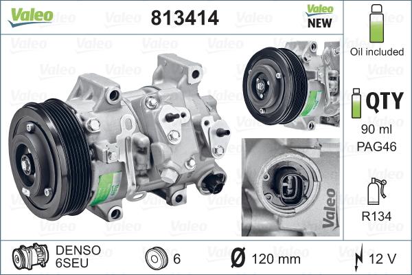 Valeo 813414 - Kompressori, ilmastointilaite inparts.fi