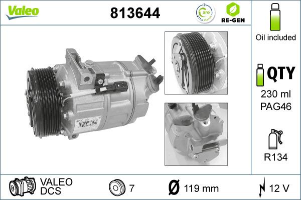 Valeo 813644 - Kompressori, ilmastointilaite inparts.fi