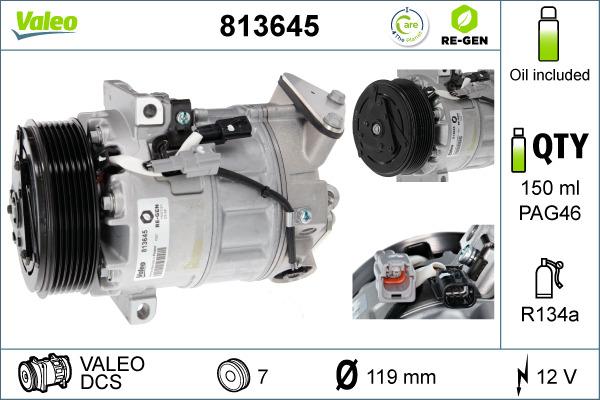 Valeo 813645 - Kompressori, ilmastointilaite inparts.fi