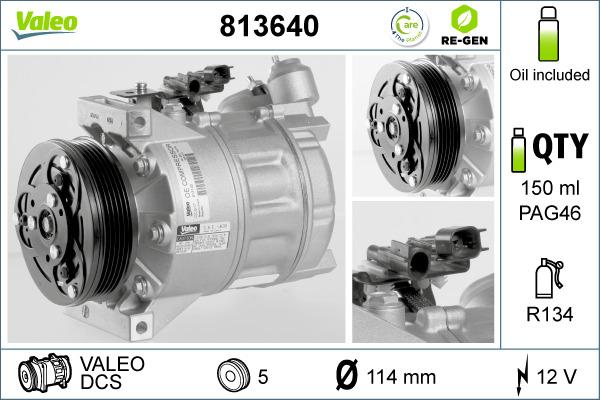 Valeo 813640 - Kompressori, ilmastointilaite inparts.fi