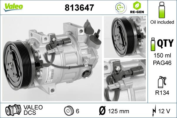 Valeo 813647 - Kompressori, ilmastointilaite inparts.fi