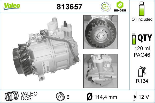 Valeo 813657 - Kompressori, ilmastointilaite inparts.fi
