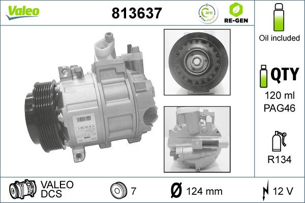 Valeo 813637 - Kompressori, ilmastointilaite inparts.fi