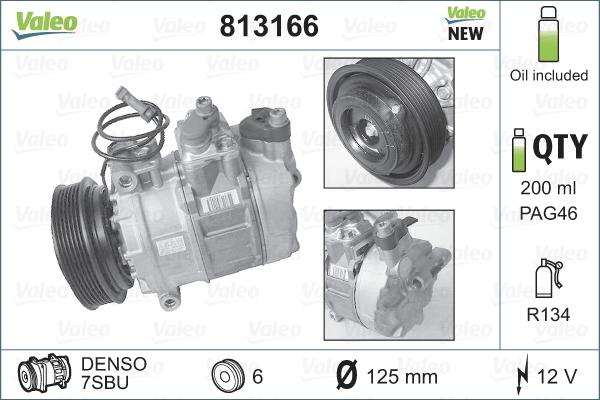Valeo 813166 - Kompressori, ilmastointilaite inparts.fi