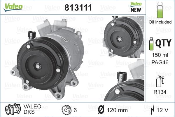 Valeo 813111 - Kompressori, ilmastointilaite inparts.fi